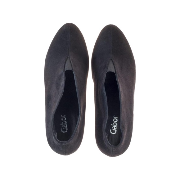 Gabor Amien Black Suede Heeled Booties Leather Slip On Ankle Boots Pumps 8.5 - Picture 3 of 12